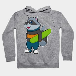 Racoon as Snowboarder with Snowboard Hoodie